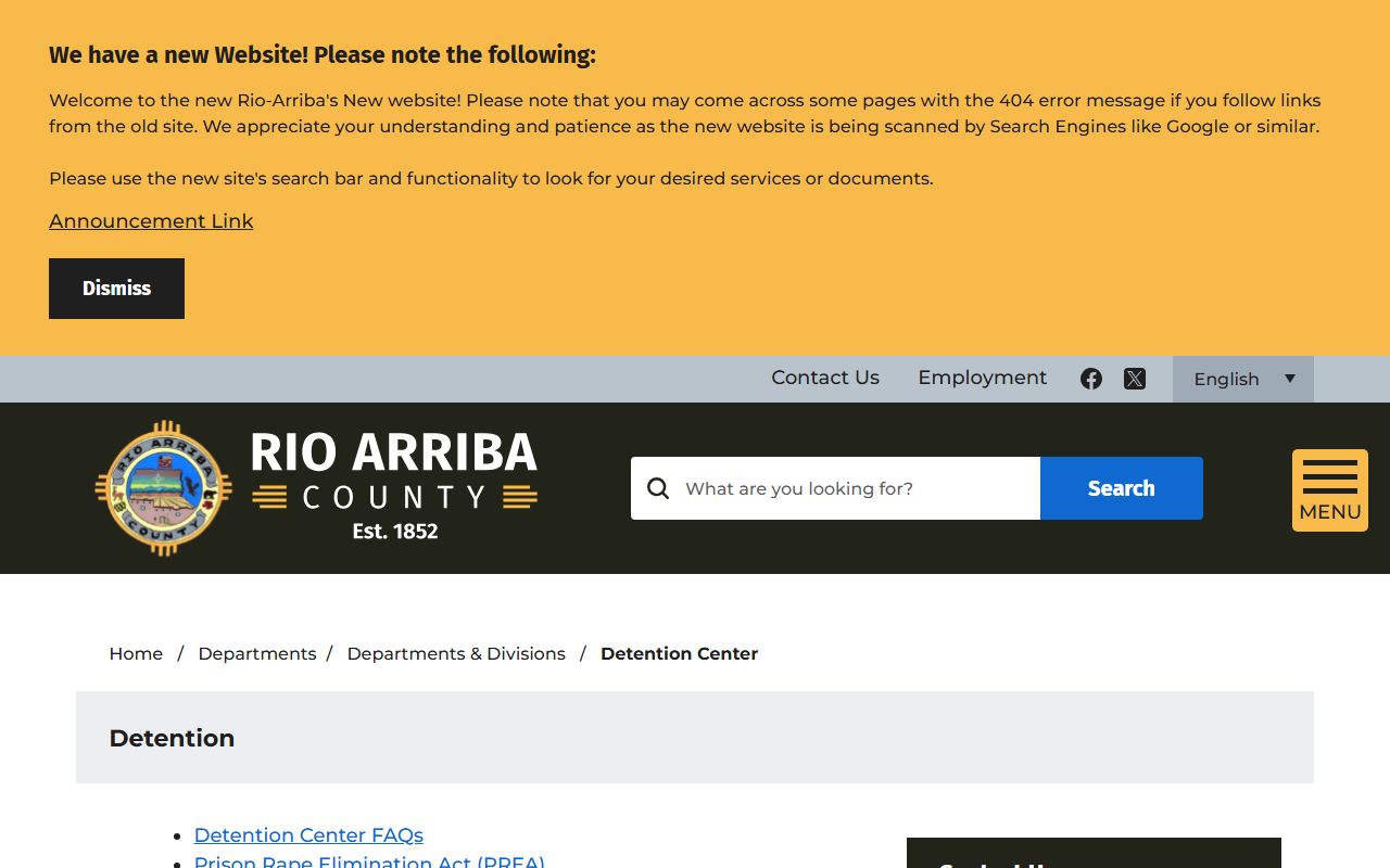 Rio Arriba County arrest records detention center source page