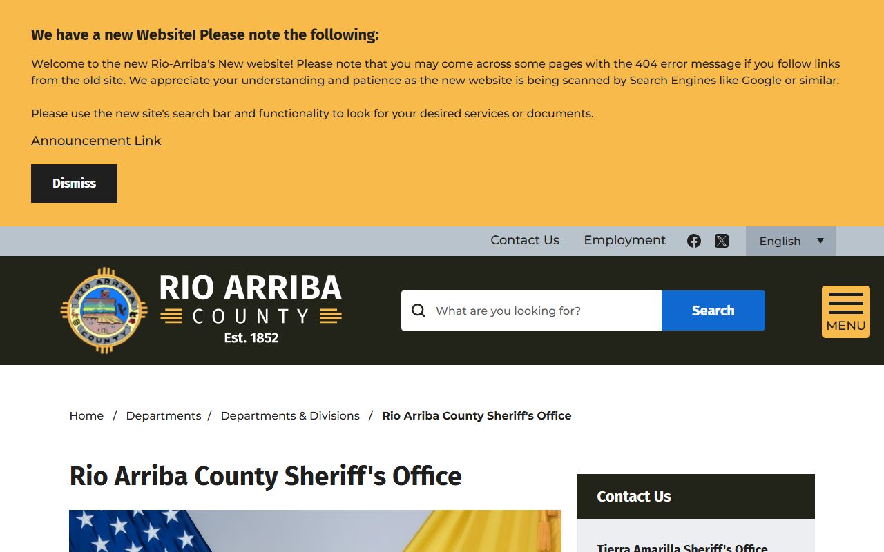 Rio Arriba County criminal court records sheriff office source page