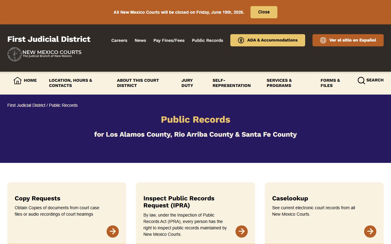 Rio Arriba County court records First District public records hub