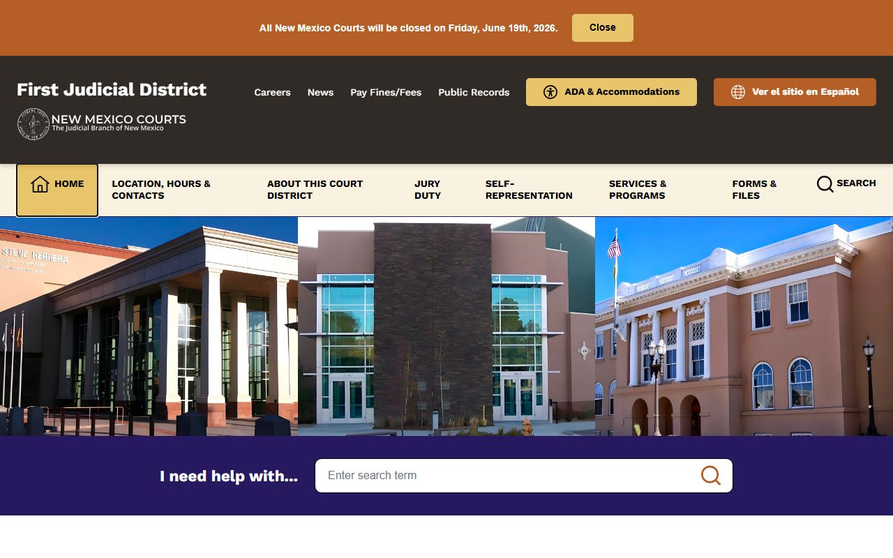 Rio Arriba County court records First Judicial District homepage