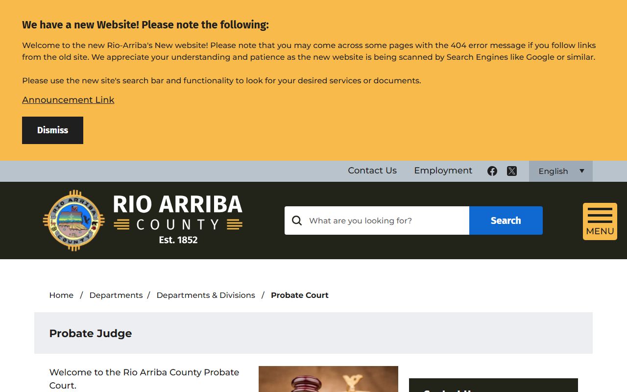 Rio Arriba County probate records court page