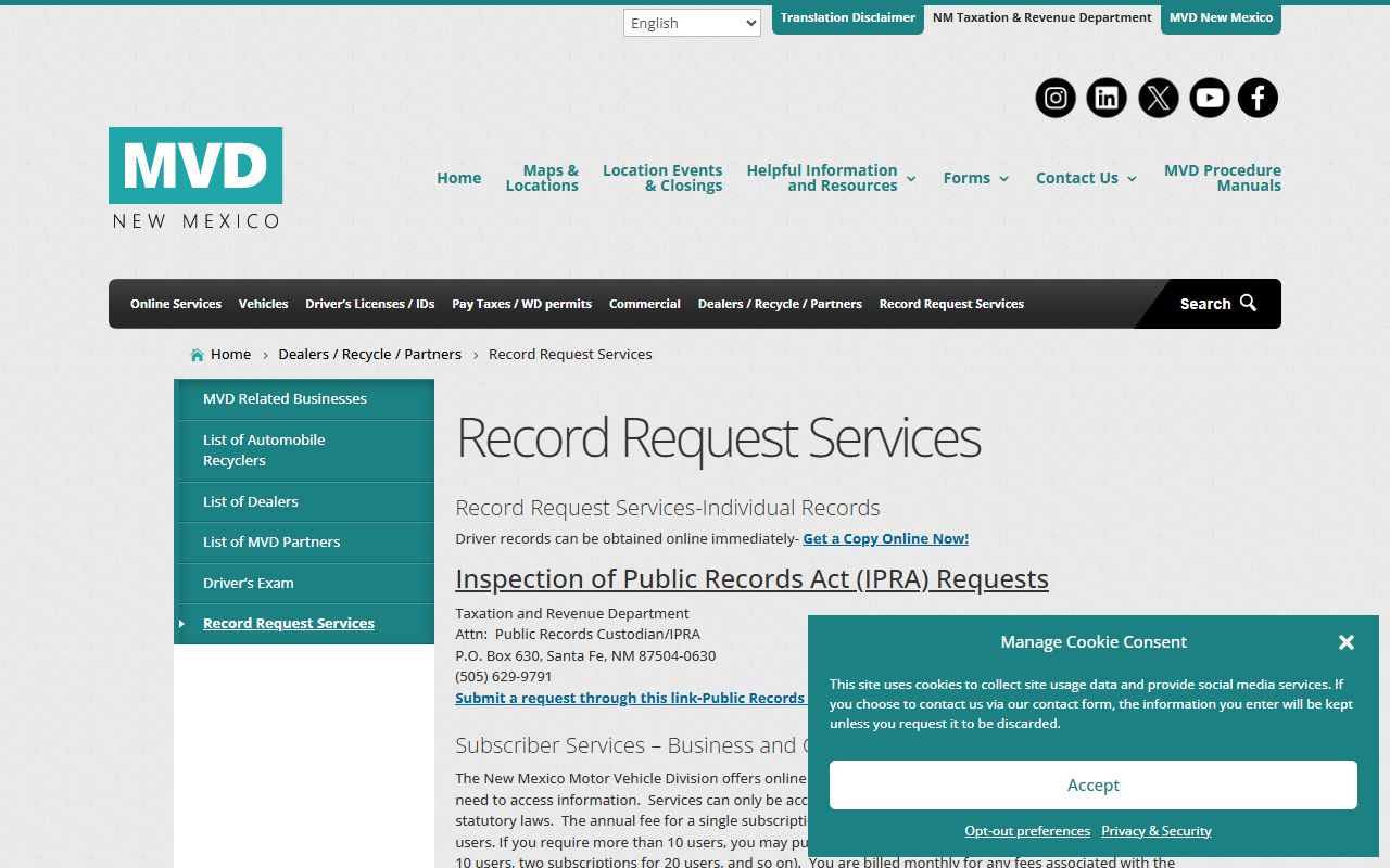 Rio Arriba County traffic court records MVD driver and vehicle data access