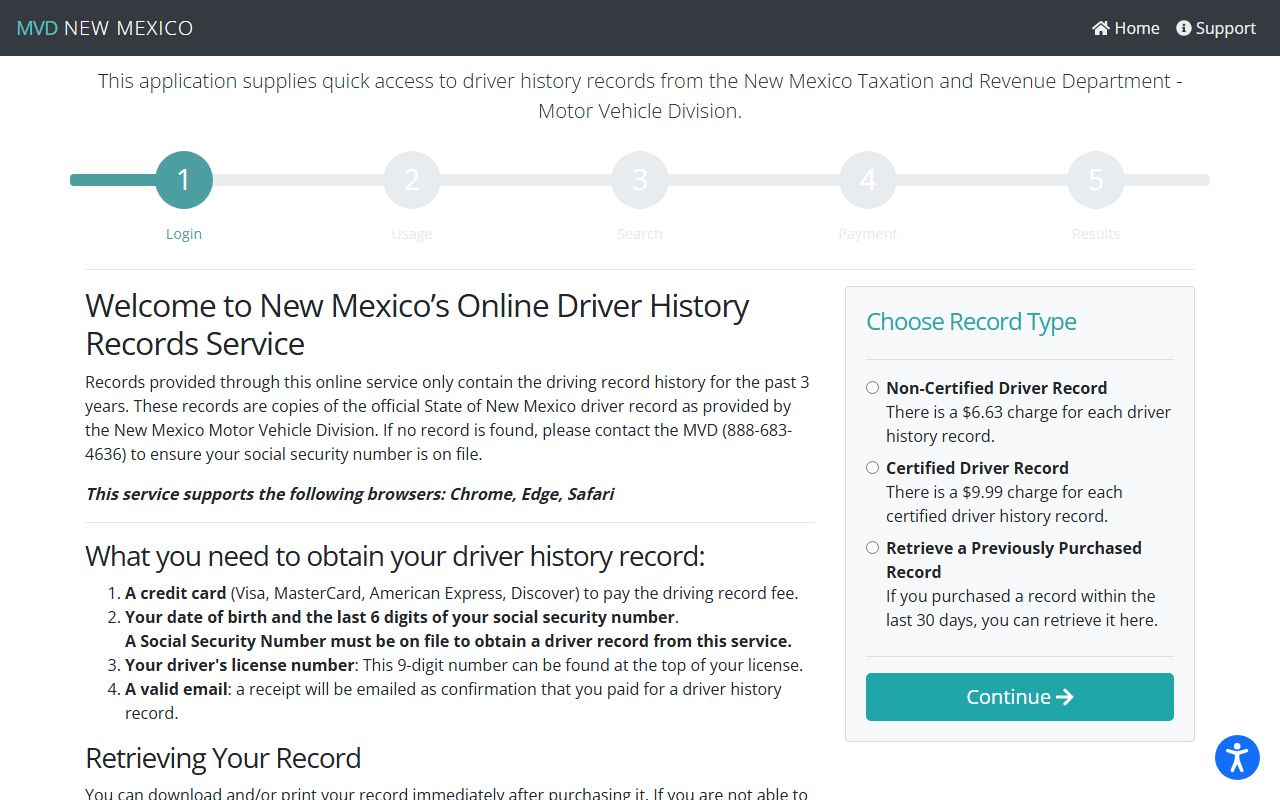 Rio Arriba County traffic court records New Mexico MVD driver history service